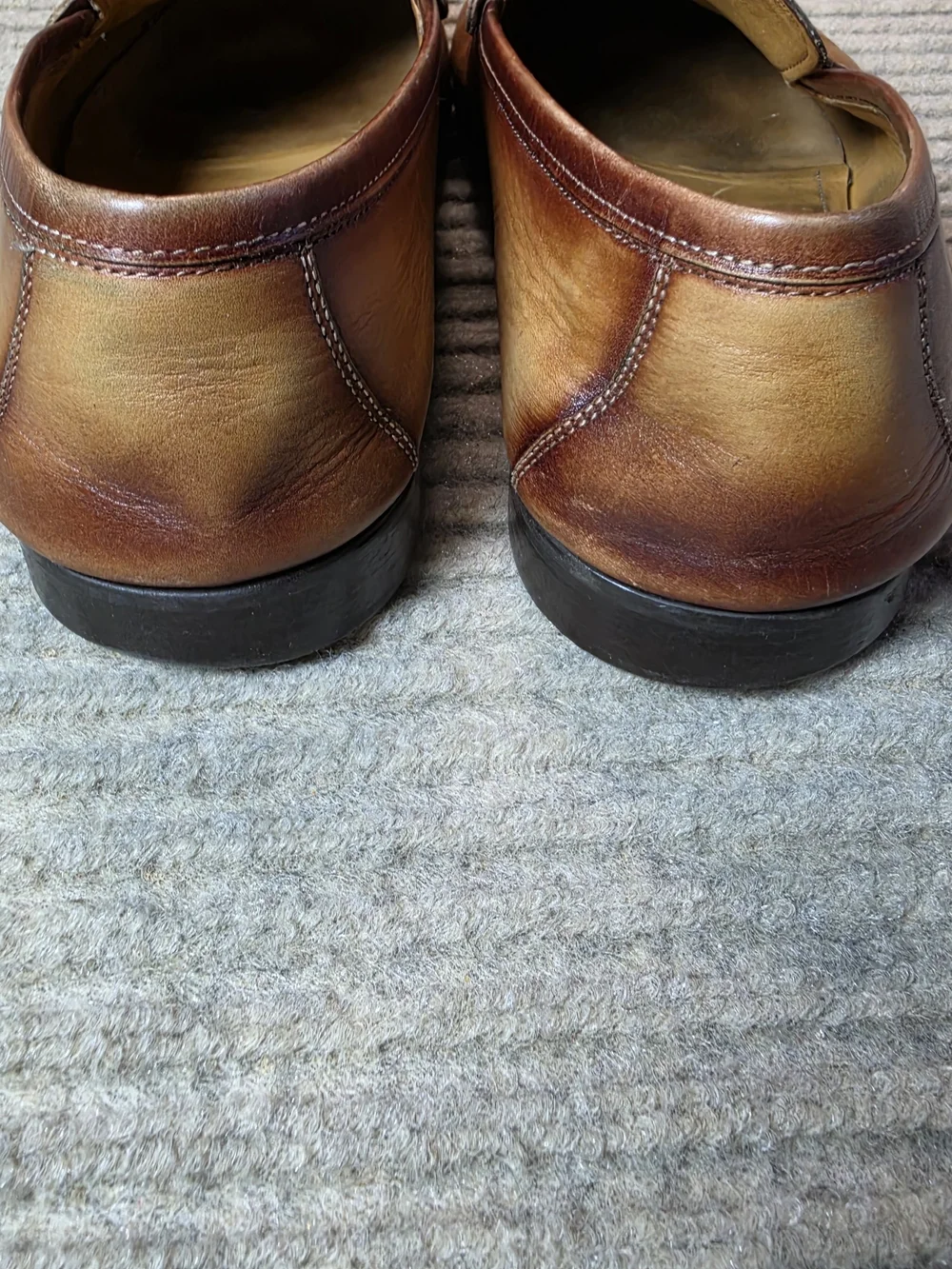 Magnanni Ramiro Penny Loafers Men’s 12 Brown Burnished Leather Handmade Spain